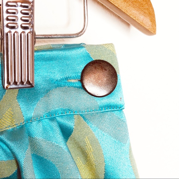 Beluva Blue/Green Floral Pleated Mini Skirt Size Medium - Picture 4 of 5